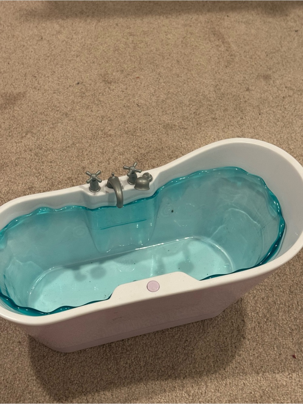 Portable White Bath Tub with Aqua Inner Liner